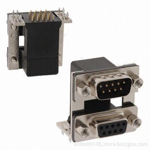 Dual-port D-sub Connectors, Right Angle, 2 Rows, OEM/ODM Orders Welcomed